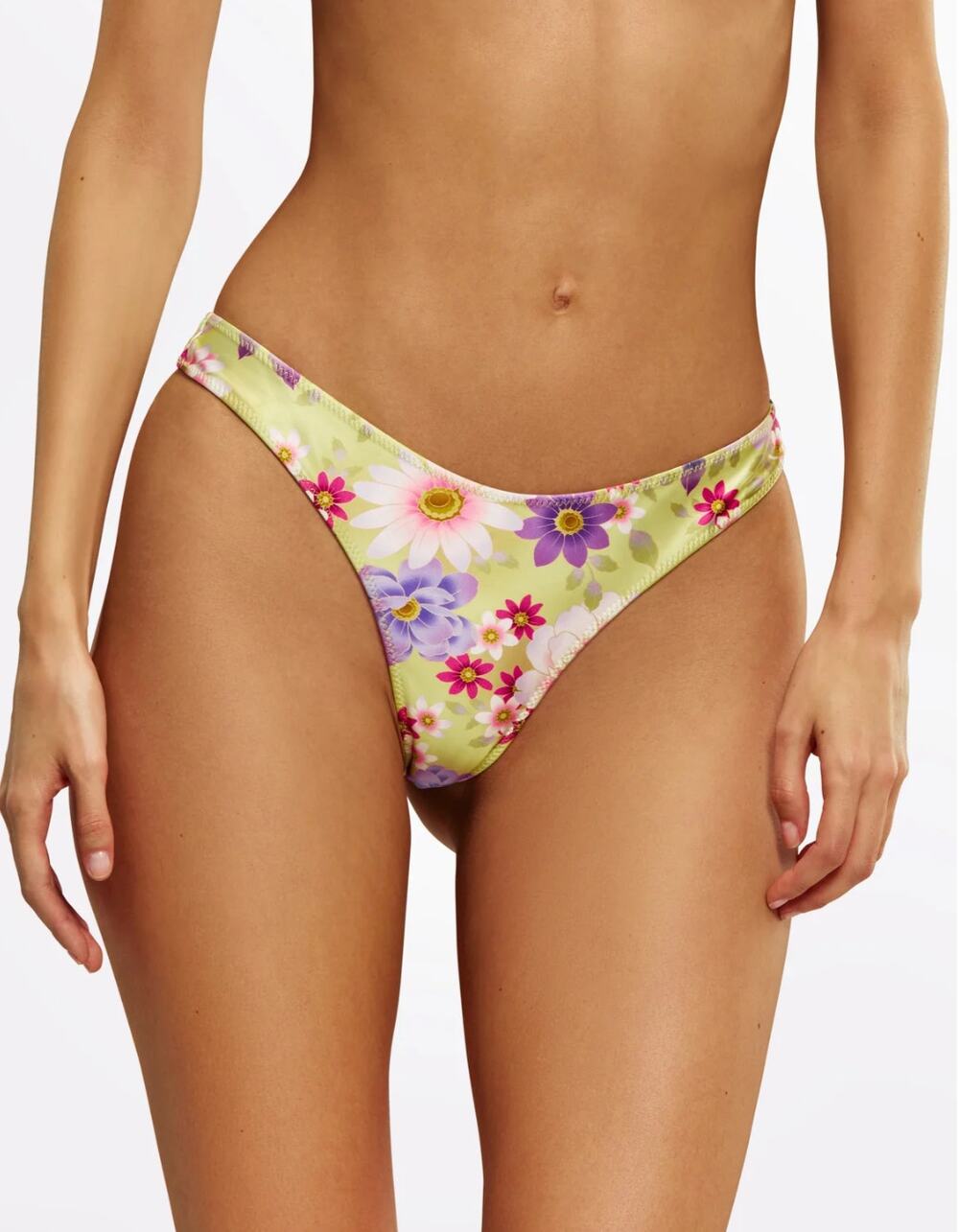 Sommer Swim VITORIA Flor du Sol Brazilian Bikini Bottoms Yellow Womens New Med